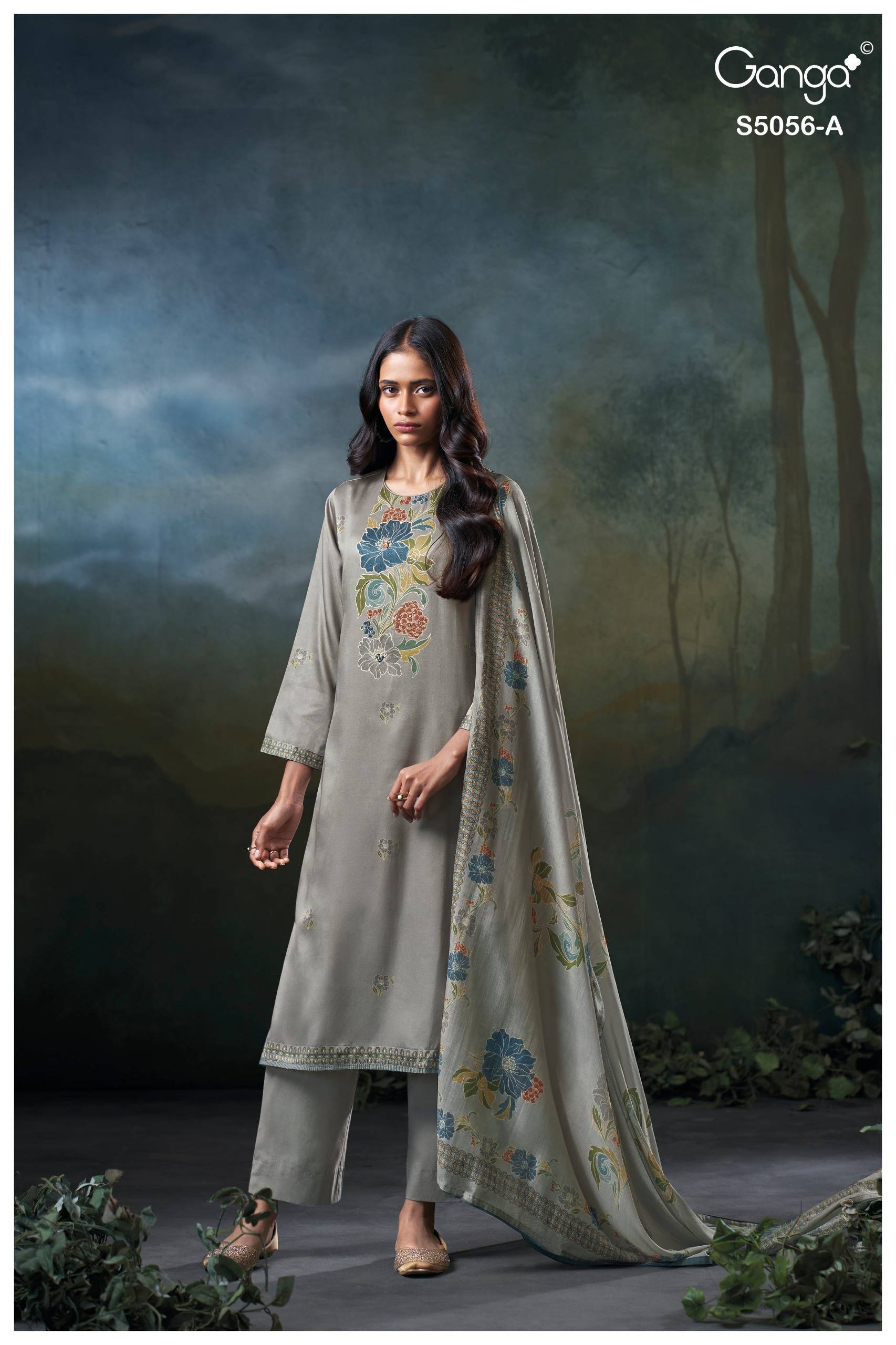 EZRIA 5056 SERIES By GANGAFASHION Stylish Beautiful Colourful COTTON SATIN Dresses At Wholesale Price